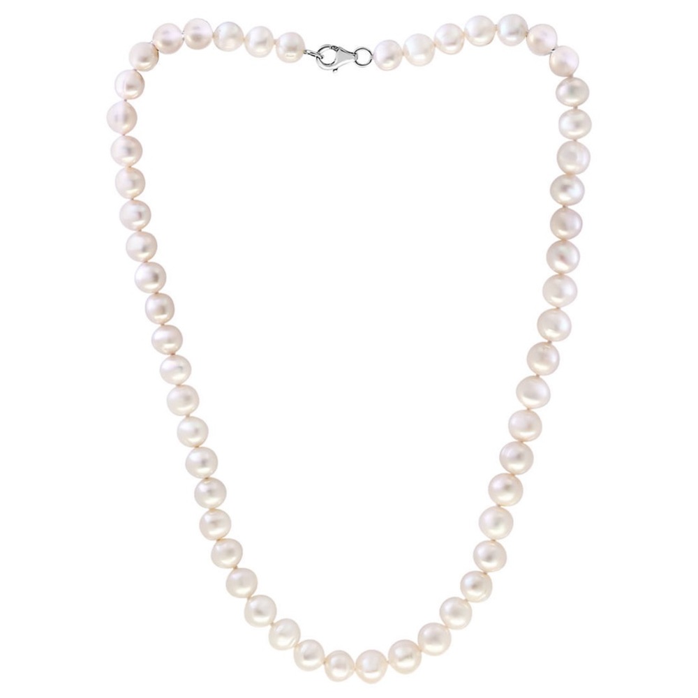 EFFY Pearl Necklace 7-8 Millimeter White Freshwater Pearls Silver Claw Clasp NWT